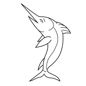 Swordfish black and white clipart