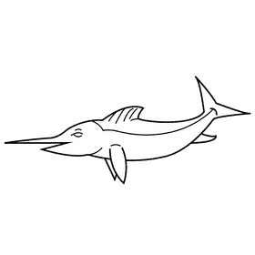 Swordfish black and white clipart