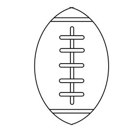American football ball black and white clipart