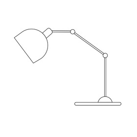 Table lamp drawing black and white clipart