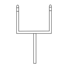 American football goal post black and white clipart