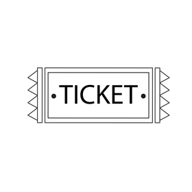 American football ticket black and white clipart