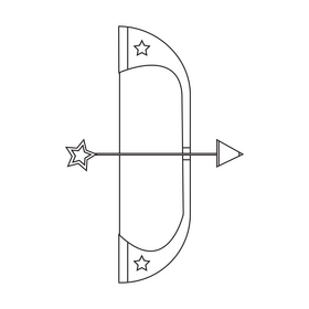 Archery bow black and white clipart