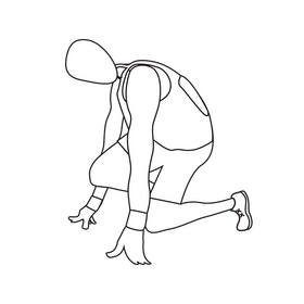 Athlete black and white clipart
