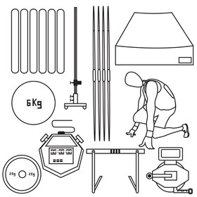 Athletics set black and white vector