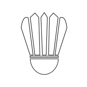 Shuttlecock black and white clipart