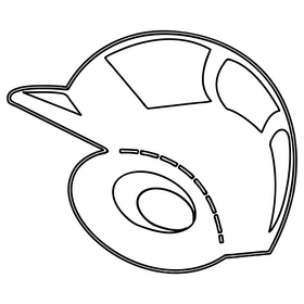 Baseball helmet black and white clipart