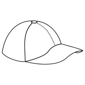 Baseball cap black and white clipart