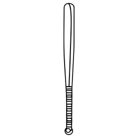 Baseball bat black and white clipart