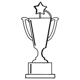 Baseball trophy black and white clipart