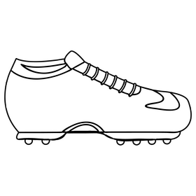 Baseball shoes black and white clipart
