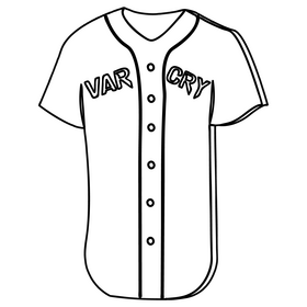 Baseball uniform black and white clipart
