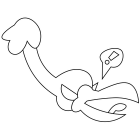 Cartoon condor angry black and white clipart