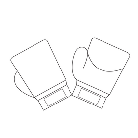 Boxing gloves black and white clipart