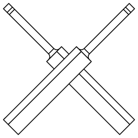 Cricket bat black and white clipart