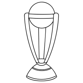 Cricket trophy black and white clipart