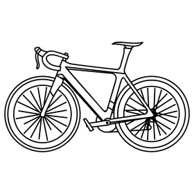 Bicycle black and white clipart