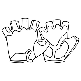 Cycling gloves black and white clipart