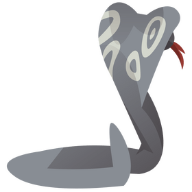 Cartoon cobra back view clipart