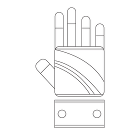 Fencing gloves black and white clipart