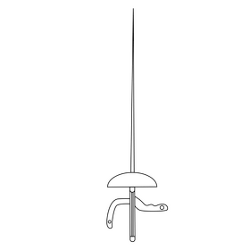 Fencing sword black and white clipart