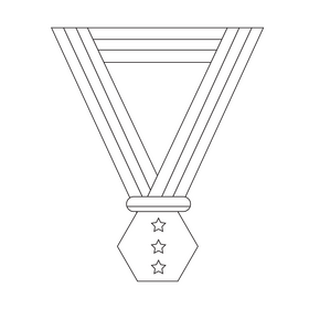 Gold medal black and white clipart