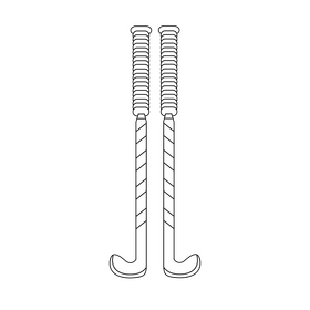 Field hockey sticks black and white clipart