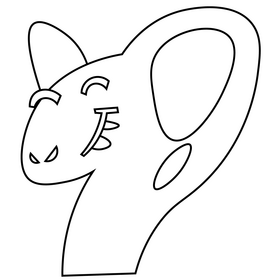 Cartoon cobra happy black and white clipart