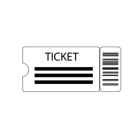 Ticket black and white clipart
