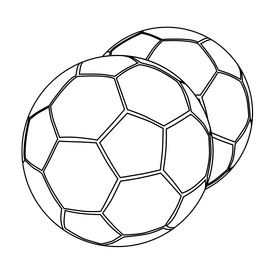 Football soccer ball black and white clipart