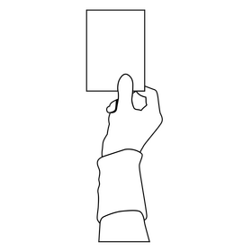 Football soccer red card black and white clipart