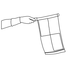 Football soccer offside flag black and white clipart