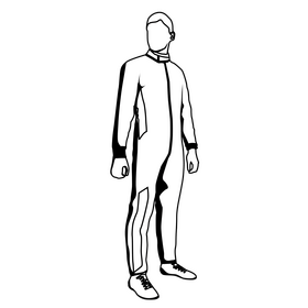 Formula 1 racing driver black and white clipart