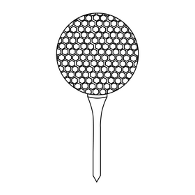 Golf tee black and white clipart