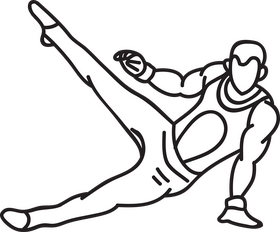 Gymnast black and white clipart
