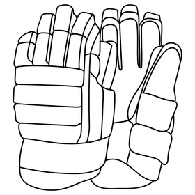 Hockey gloves black and white clipart