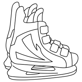Hockey skates black and white clipart