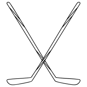 Hockey stick black and white clipart