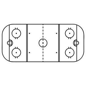 Ice hockey field black and white clipart