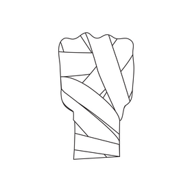 Mma hand wrap black and white clipart