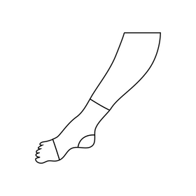 Ankle support black and white clipart