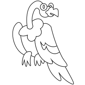 Condor bird cartoon drawing black and white clipart