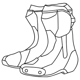 Motorcycle boots black and white clipart