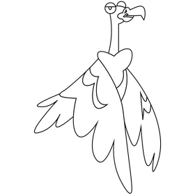 Condor flying black and white clipart