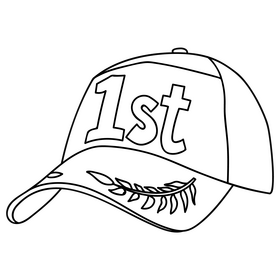 Motogp winner cap black and white clipart
