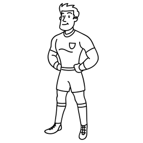 Rugby player black and white clipart