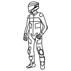 Motogp rider black and white clipart