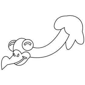 Condor happy cartoon black and white clipart