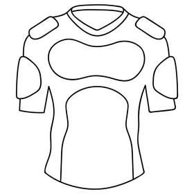 Rugby shoulder pad black and white clipart