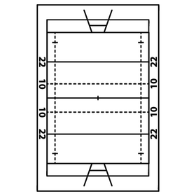 Rugby field black and white clipart